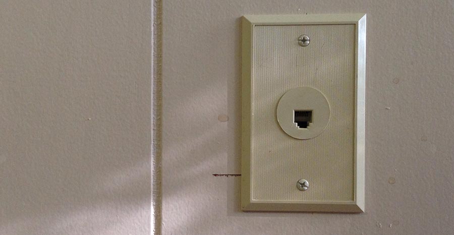 The actual phone jack where it all started