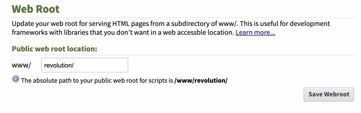 Custom Web Root in MODX Cloud