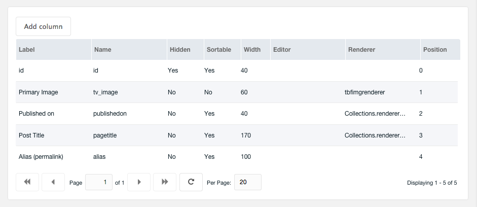 Collection Views Edit Columns