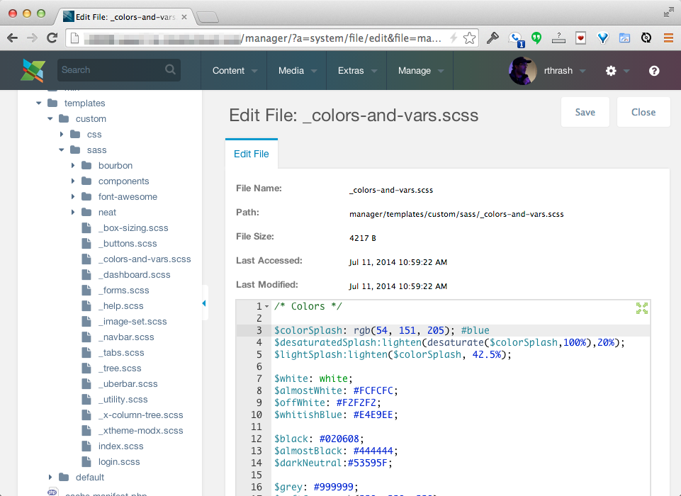 Manager Theme Sass Files