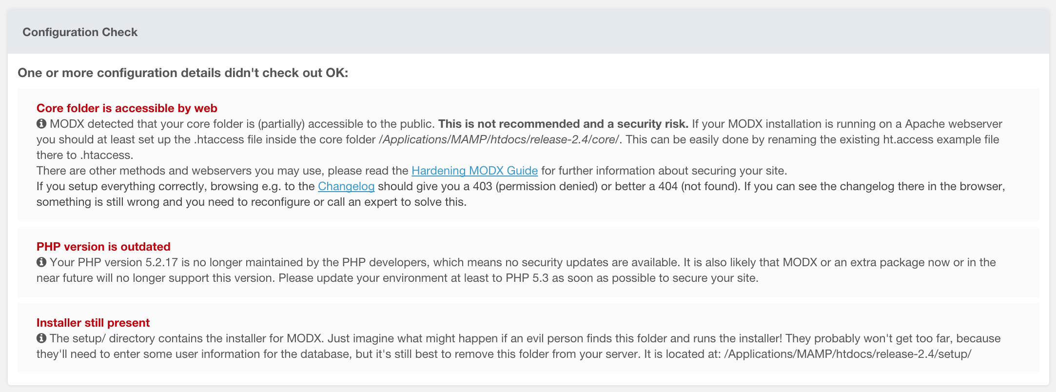 MODX-Configuration-Check-1